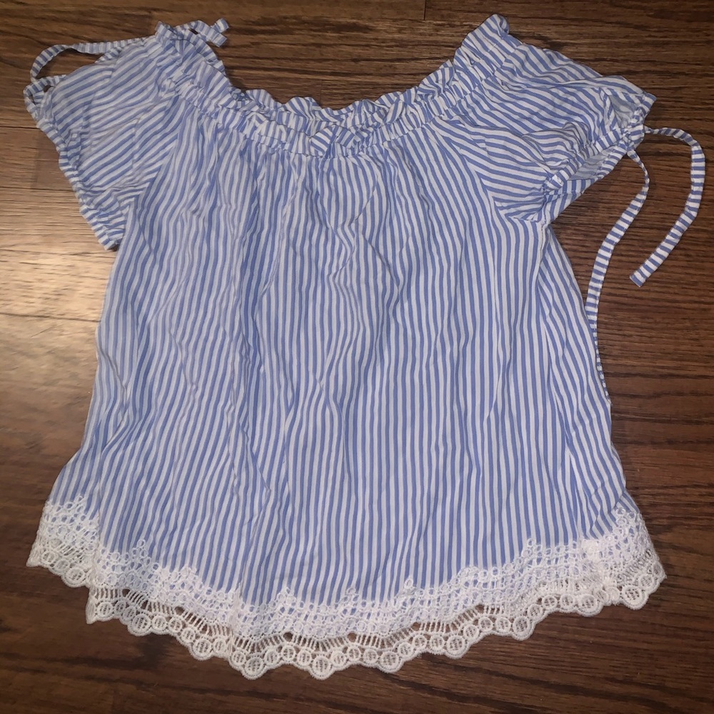 Off the shoulder stripped top